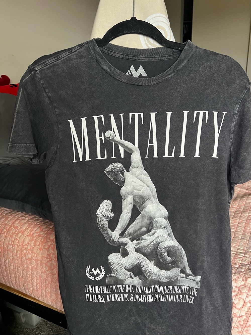 MENTALITY Graphic Tee - Black Mineral Wash Men's Shirt